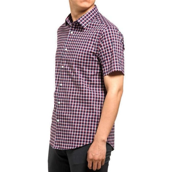 Lucky Brand Men's Short Sleeve Red Plaid Shirt Size XL(17-17 1/2) - Picture 2 of 9